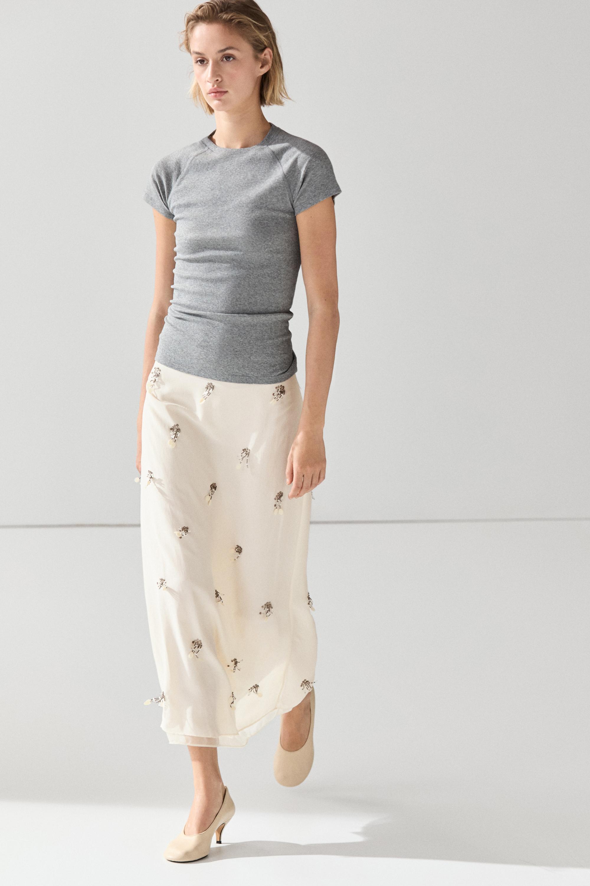 Midi skirt with beading